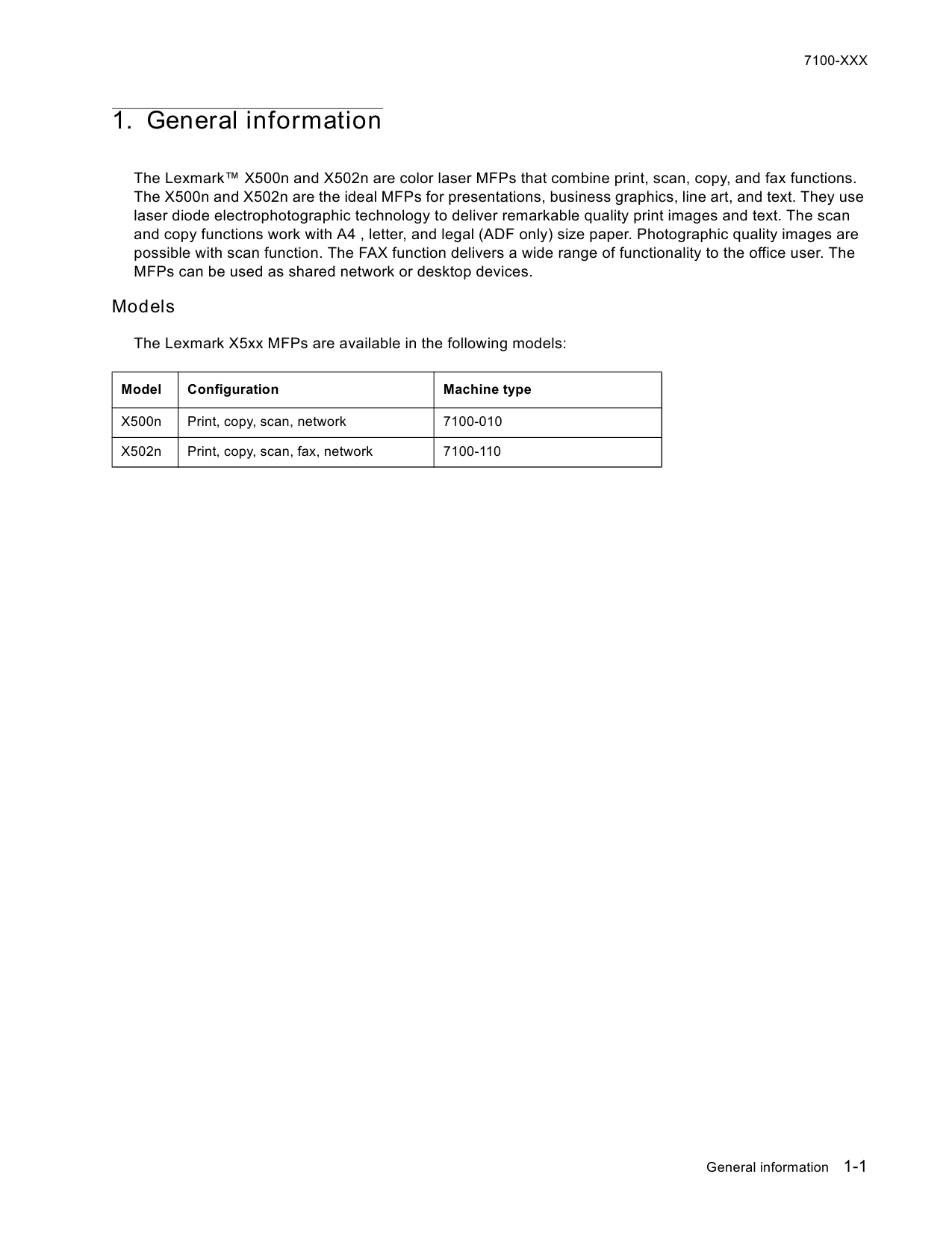 Lexmark X X500n X502nMFP 7100 Service Manual-2